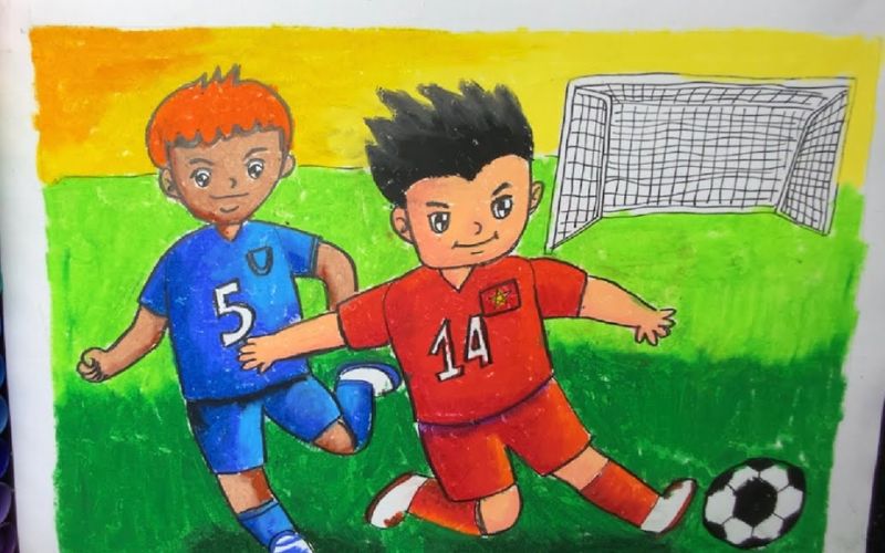 Vẽ tranh cầu thủ bóng đá - Niềm đam mê của mọi lứa tuổi